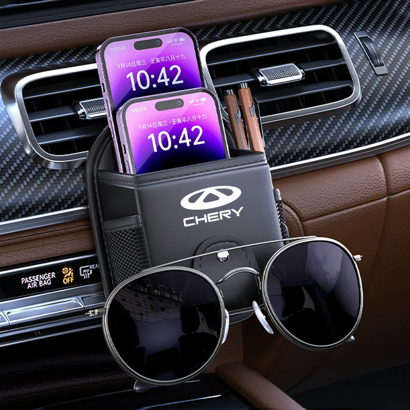 Car Air Vent Outlet Storage For Chery Tiggo 2 3 4 5 3X 5X Pro arrizo T11 Auto Interior Phone Holder Pocket Organizer Hanging Bag