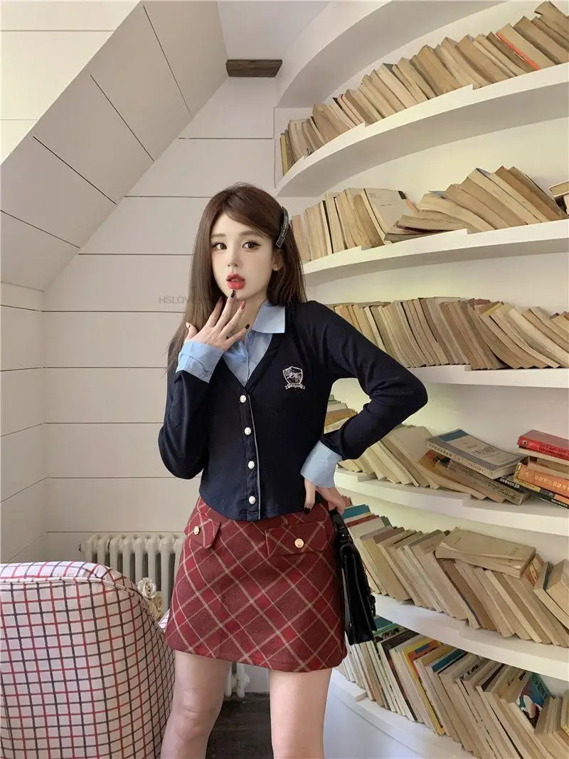 Korean School Clothes School Girl Outfit Uniform Autumn Improved Daily School Uniform Suit Women Fashion College Style Jk Suit