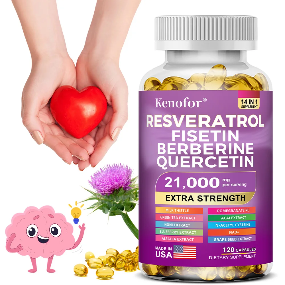 

Resveratrol Supplement - Powerful Antioxidant, Anti-aging, Immune Support, Heart Health, and Cellular Energy Support - Non-GMO