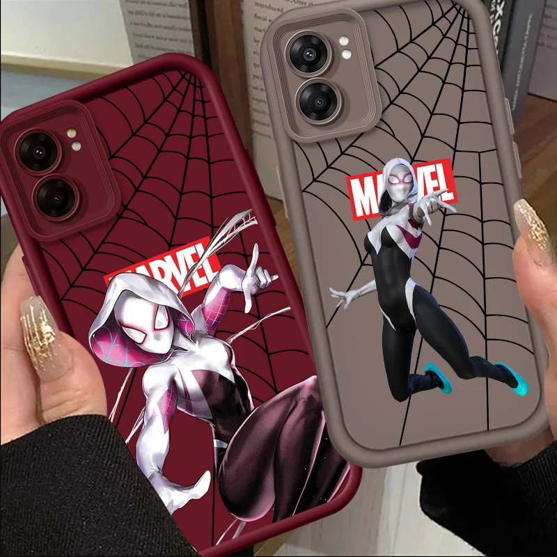 Spider-Gwen Art Cool Eye Ladder For OPPO Find X5 X3 A58 A57 A55 A53 A54 A92 A74 A78 A98 A16 A94 A76 A72 5G Funda Phone Case