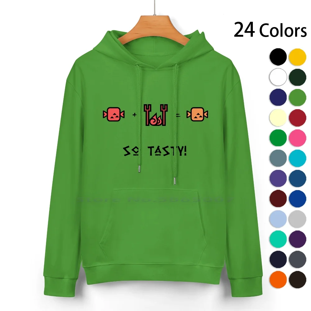 Mmmm. So Tasty! Pure Cotton Hoodie Sweater 24 Colors Monster Hunter Meat Bbq Bbp Pit Fire Pit Mh 100% Cotton Hooded Sweatshirt