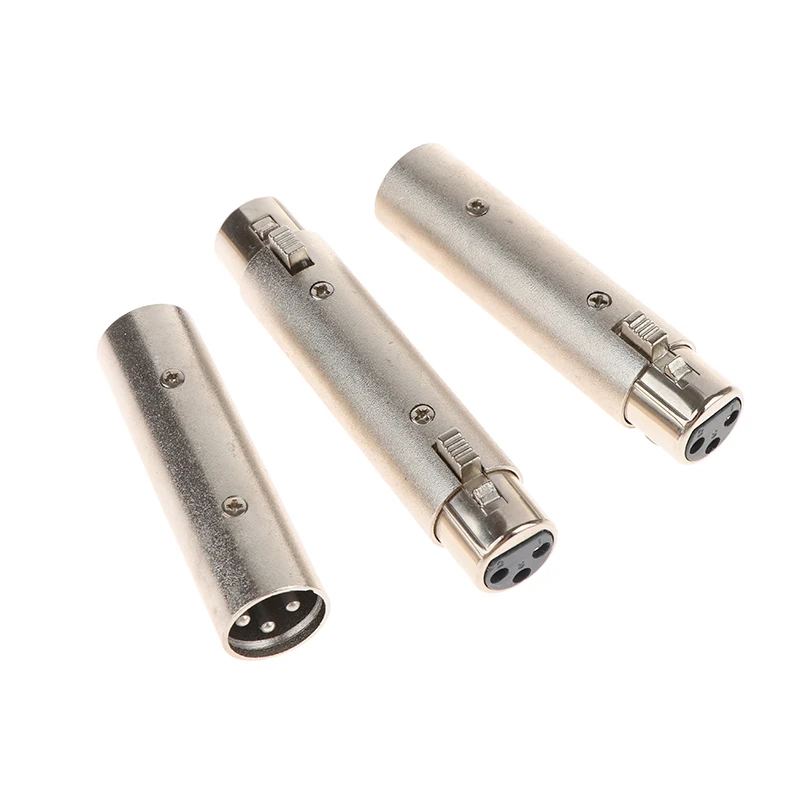 1 قطعة 3Pin XLR أنثى إلى أنثى بطاقة SIM الصوت ميكروفون Mic محول موصل XLR ذكر إلى ذكر XLR ذكر إلى أنثى موصلات #1