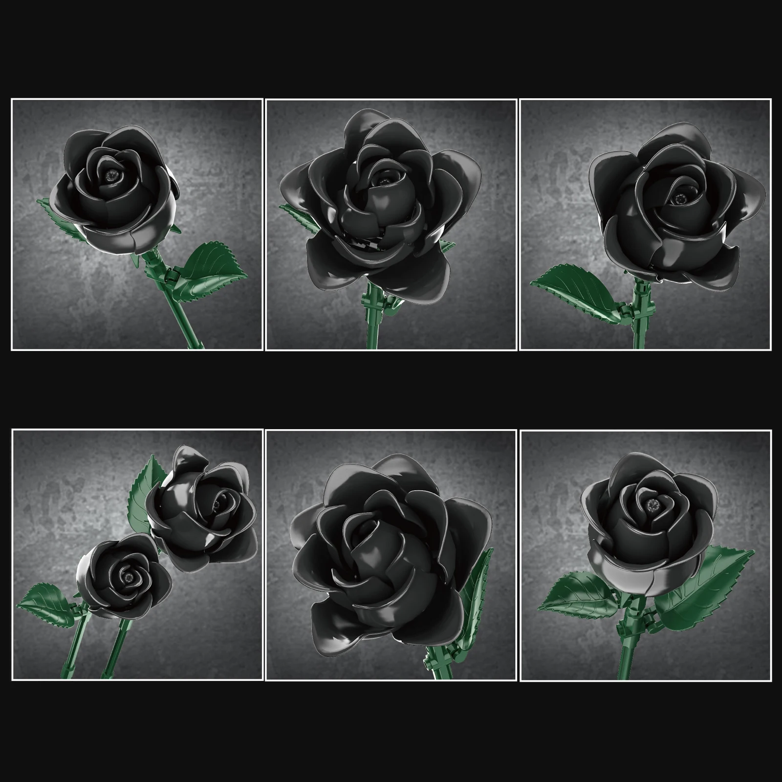 12 قطعة الأزرق/الأصفر/الوردي/الأسود روز اللبنات باقة النبات مقلد الورود الزهور القوطية ديكور المنزل هدايا فريدة الاطفال اللعب