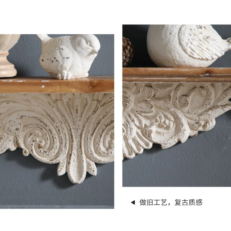 Wood carving Solid wood corner flower decorative flower board Carved triangle background wall Decal wood carving flower ledge