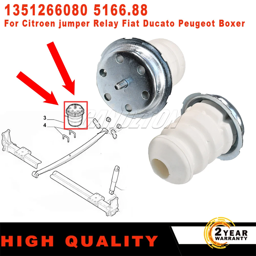 

2 Pcs New Rear Spring Suspension Stop Bump Absorber Rubber 1351266080 For Citroen jumper Relay Fiat Ducato 250 290 Peugeot Boxer
