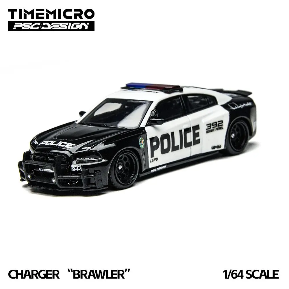 Diecast TMXPSC escala 1:64 Dodge Warhorse Charger coche de policía edición de exposición modelo de coche de aleación