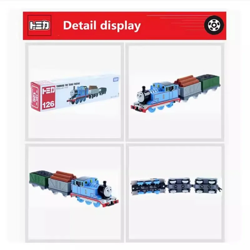 Takara Tomy Tomica Tomika 126 Thomas, Kit de modelo de motor de tanque, figura de Anime, aleación de Metal fundido a presión, modelo de coche de juguete para niños