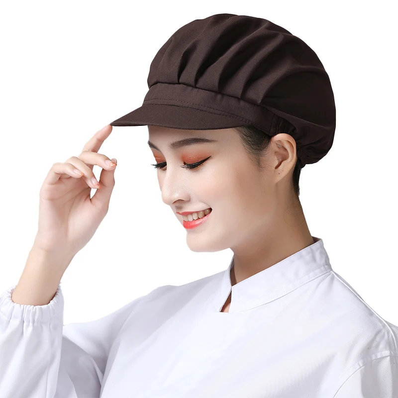 3pcs Food Work Hat Chef Cooking Hygienic Cap Kitchen Smoke-proof Dust Caps Catering Baking Elastic Hair Cap for Factory Workshop
