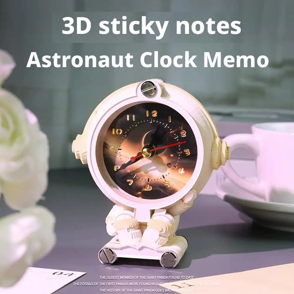 

2026 3D Pop-up Sticky Note Book Astronaut Space Clock Paper Sculpture Calendar Decoration Creative Cultural and Craft Gift