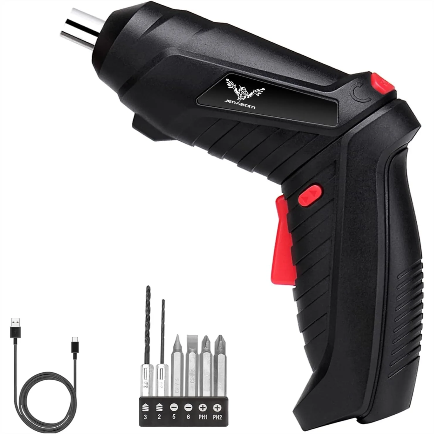 

3.6V Cordless Electric Screwdriver with 6 Bits and LED Light for Small Home Projects