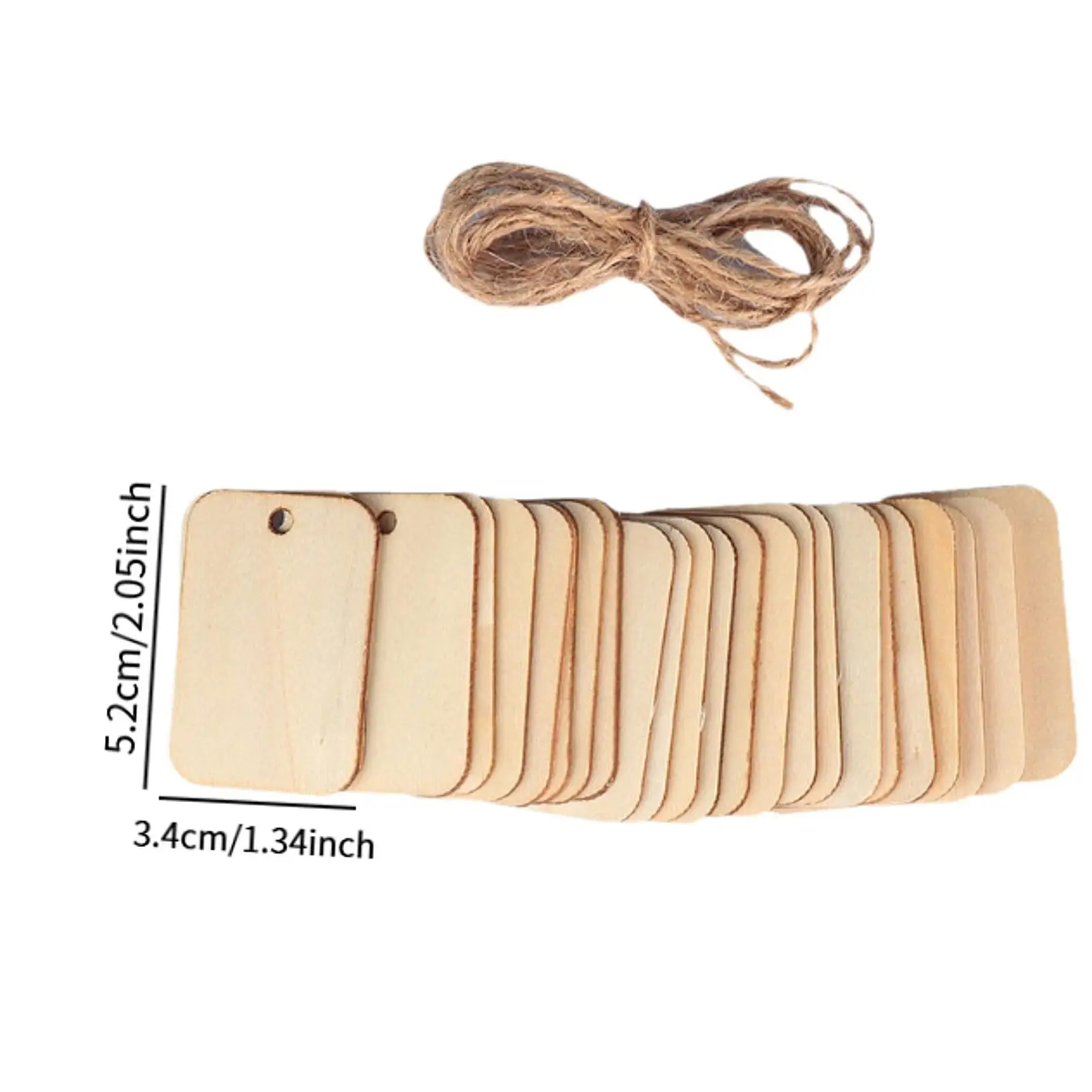 

50Pcs Blank Wooden Tags Gift Tags for Presents with Holes Bookmark Writable