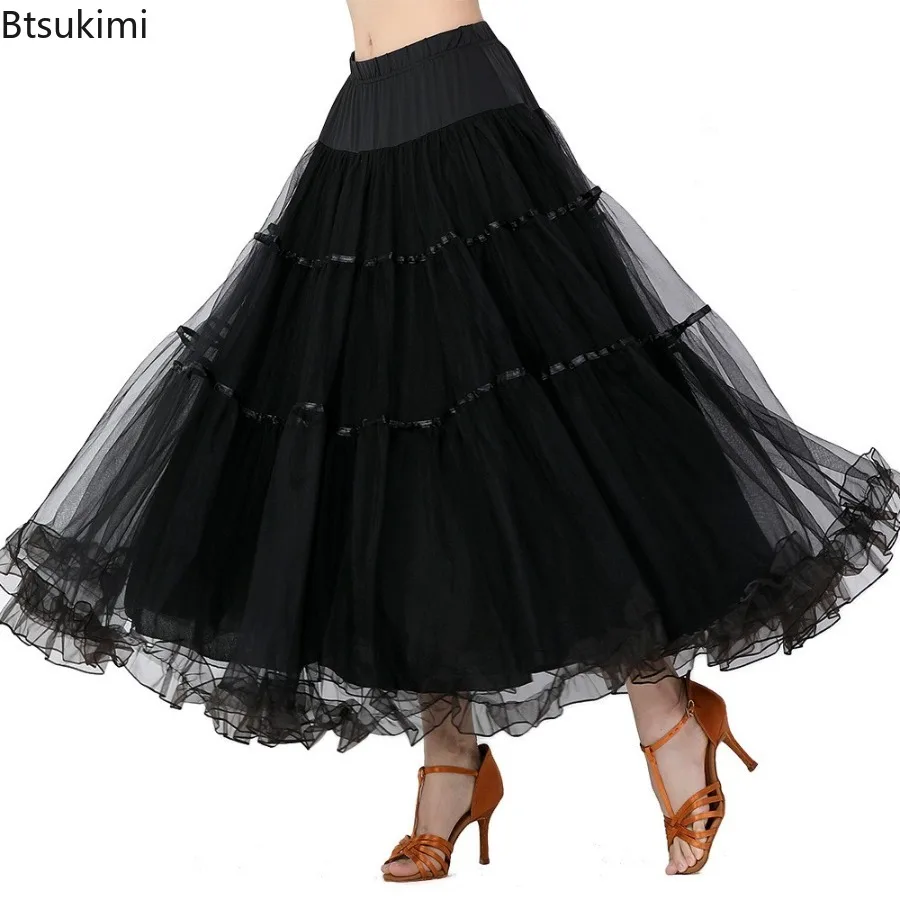 Danza moderna Gonna altalena grande Danza sociale Gonna da ballo da sala Spettacolo teatrale Abito da ballo Gonna lunga Valzer Costume da flamenco