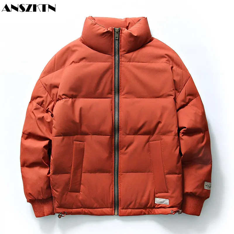 ANSZKTN Unisex ผู้ชายผู้หญิงคู่คนรักใหม่หนาคอตั้งเสื้อปักเป้า Solid ลงเสื้อ