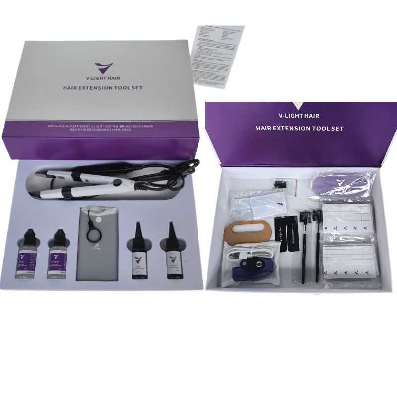 New System V light Tape Hair Extensions Tools Kit Set V-Light Technology Hair Extension Machine For Salon