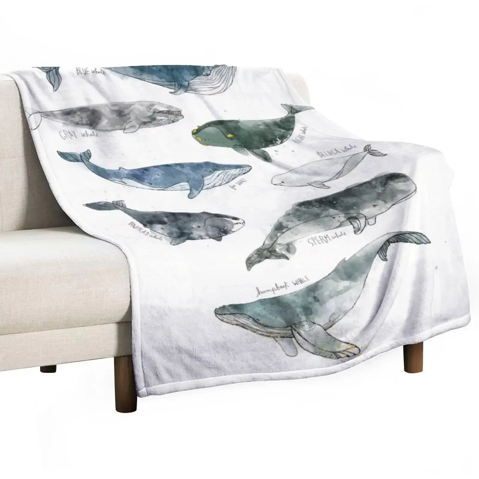 

Whales Throw Blanket Decorative Sofas Thin Sofa Blankets