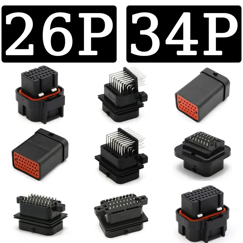 TE AMP Type ECU Automotive Connector 26Pin 34Pin Waterproof Plug Harness 3-1437290-1 6437288-2 9-6437287-8 6473711-1 6437288-3