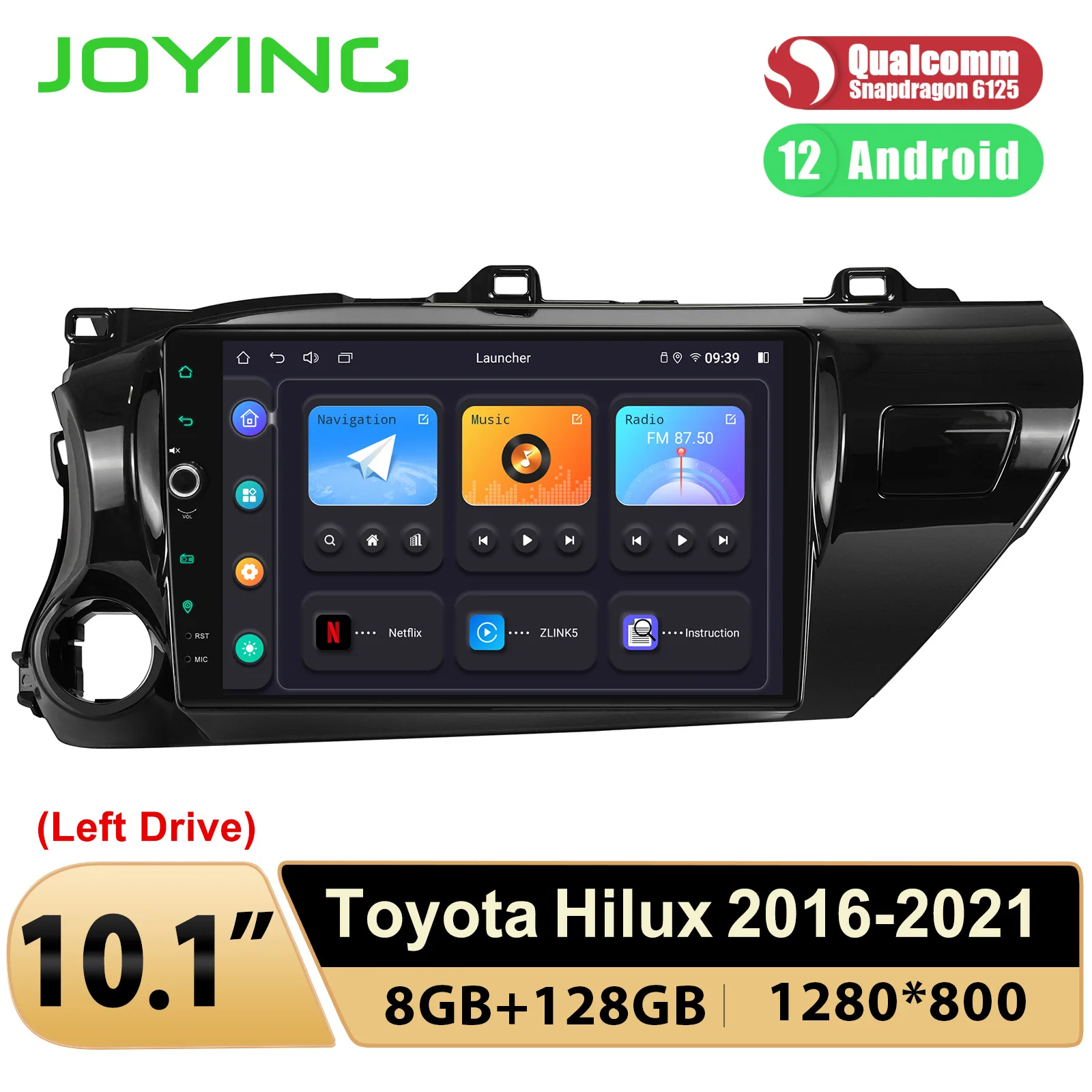 

Joying Upgrade Apple Carplay& Auto Android Car Radio Stereo GPS Navigation Music System For Toyota Hilux 2016-2021 With 10 inch