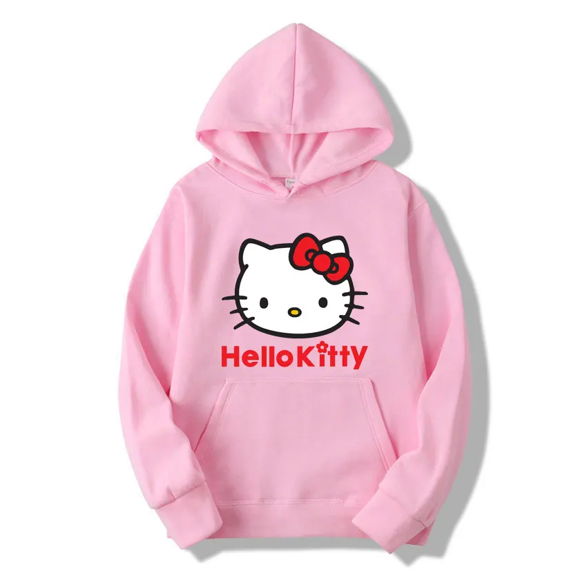 Sweat à capuche Hello Kitty Cartoon Anime pour hommes et femmes, pull décontracté, sweat-shirt pour couple, vêtements de printemps et d'automne, nouvelle mode, Y-2025