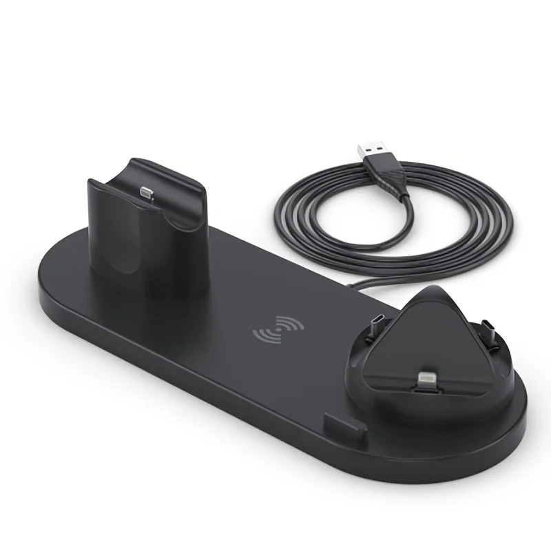 Wireless Charging Stand Station with Type-C Compatibility for iPhone 14 13 12 11 Pro Max and Samsung Xiaomi - 5 in 1 Multi-funct