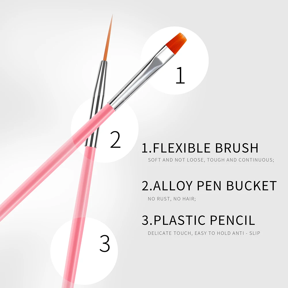 Nail Art Kit 15-delige nagelborstelset 5-delige puntjespennen 6 nagelvijlen 36W nageldroger 10 rollen goud- en zilverdraad 2 dozen decor