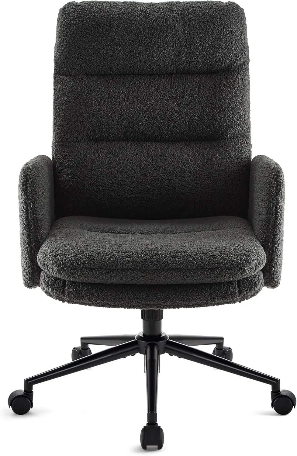 Swivel Office Desk Chair, High-Back Armchair With Wheels, Height Adjustable Home Office Chair With Armrests,Upholstered