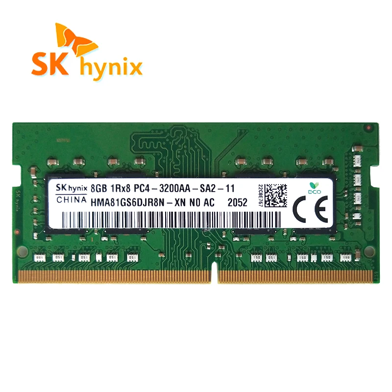 SK hynix-Mémoire pour ordinateur portable, mini-hôte, SODIMM, DDR4, 8 Go, 3200MHz, 1Rx8, 1Rx16, PC4-3200AA, 1.2V