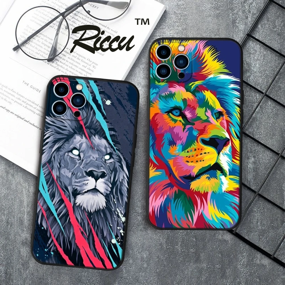 

Oil painting lion Phone Case FOR IPhone 16 15 14 11 12 Pro 15 Plus 16 Pro MAX XR XS MINI Samsung S25 S24 Black Covers