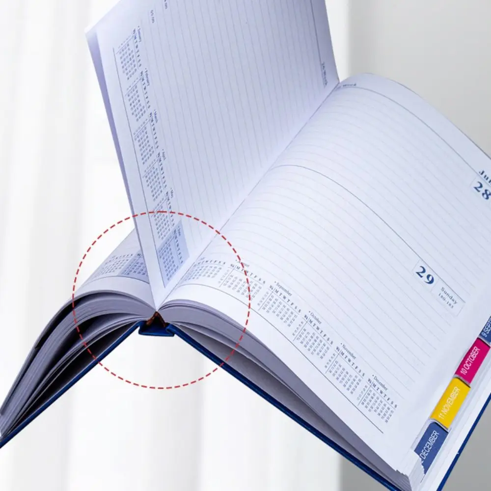 2025 A5 PU Portable Agenda Book English Calendar Book Notepads Creative Daily Planner Reminder Desktop Date Calendar Diary