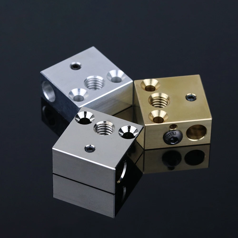 Ender 3 Heated Block  Aluminum/Brass/Plated Copper CR10/Ender 3V2/Ender5 Heated Block Bi-Metal Throat For Ender 3