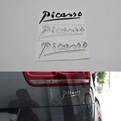 Picasso Emblem Car Logo Sticker Silver Black Gray 3D Letter Auto Badge Nameplate For C3 C4 Xsara