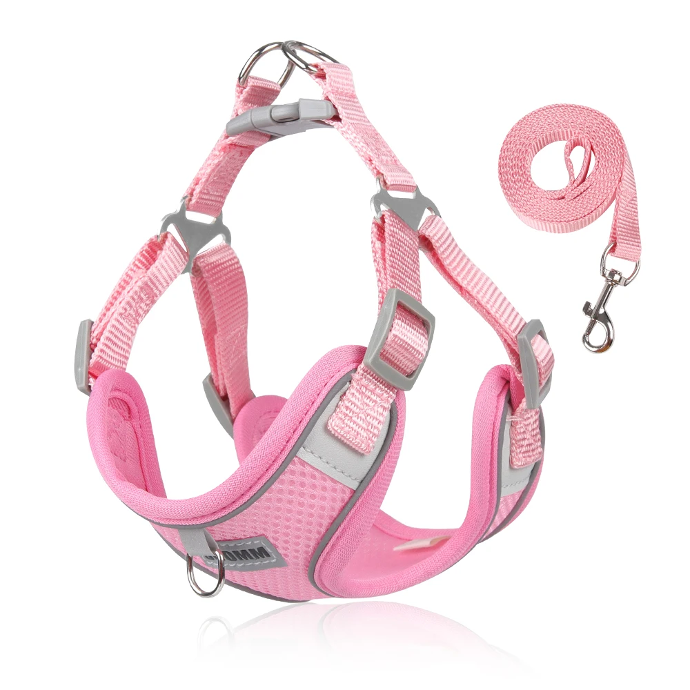Reflective Dog Harness And Leash Set For Small And Medium Dogs_voghion.com