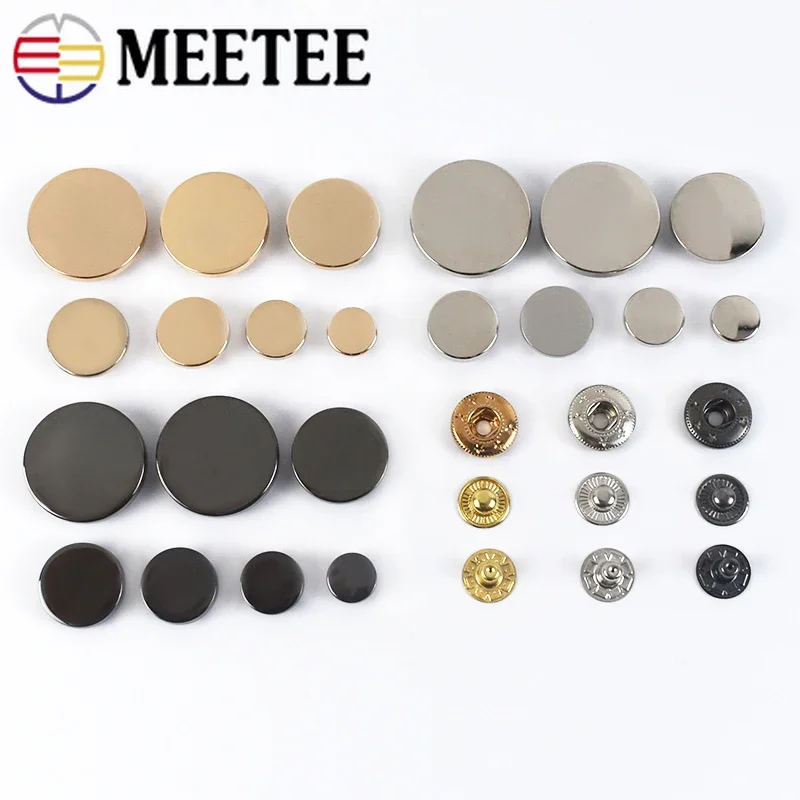 50sets meetee 10/12/15/18/20/25mm Fém Hirtelen időváltozás Szállodai küldönc Farmernadrág Szatyor Csat decorativa botones DIY Ruha kézműves Összevarrás kiegészítők