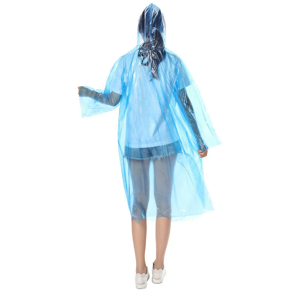 

5pcs Disposable Raincoat 140X90Cm Blue Lightweight Portable Camping Poncho For Hiking Travel Outdoor Rainwear Protective Suit