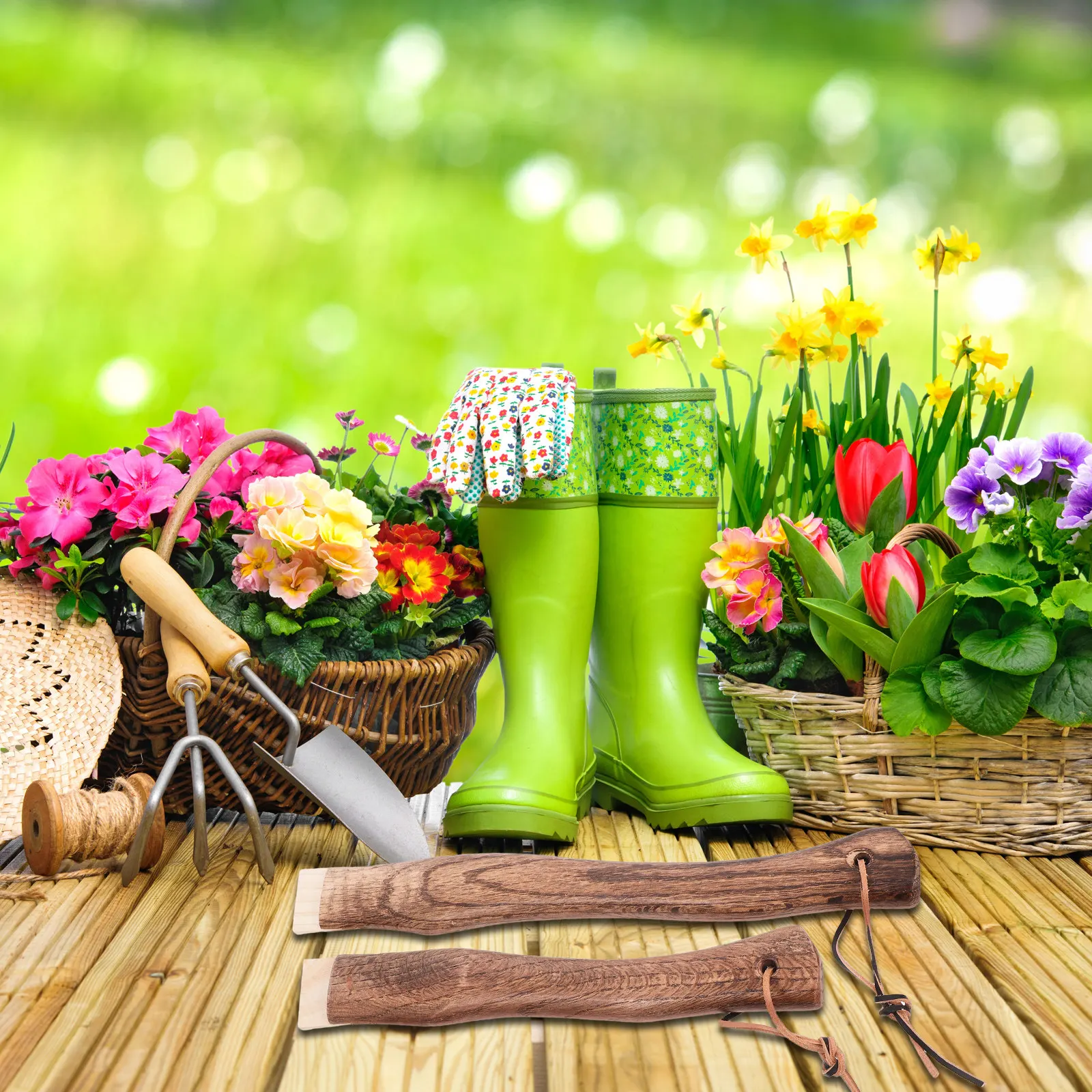 2Pcs Solid Wood Axe…