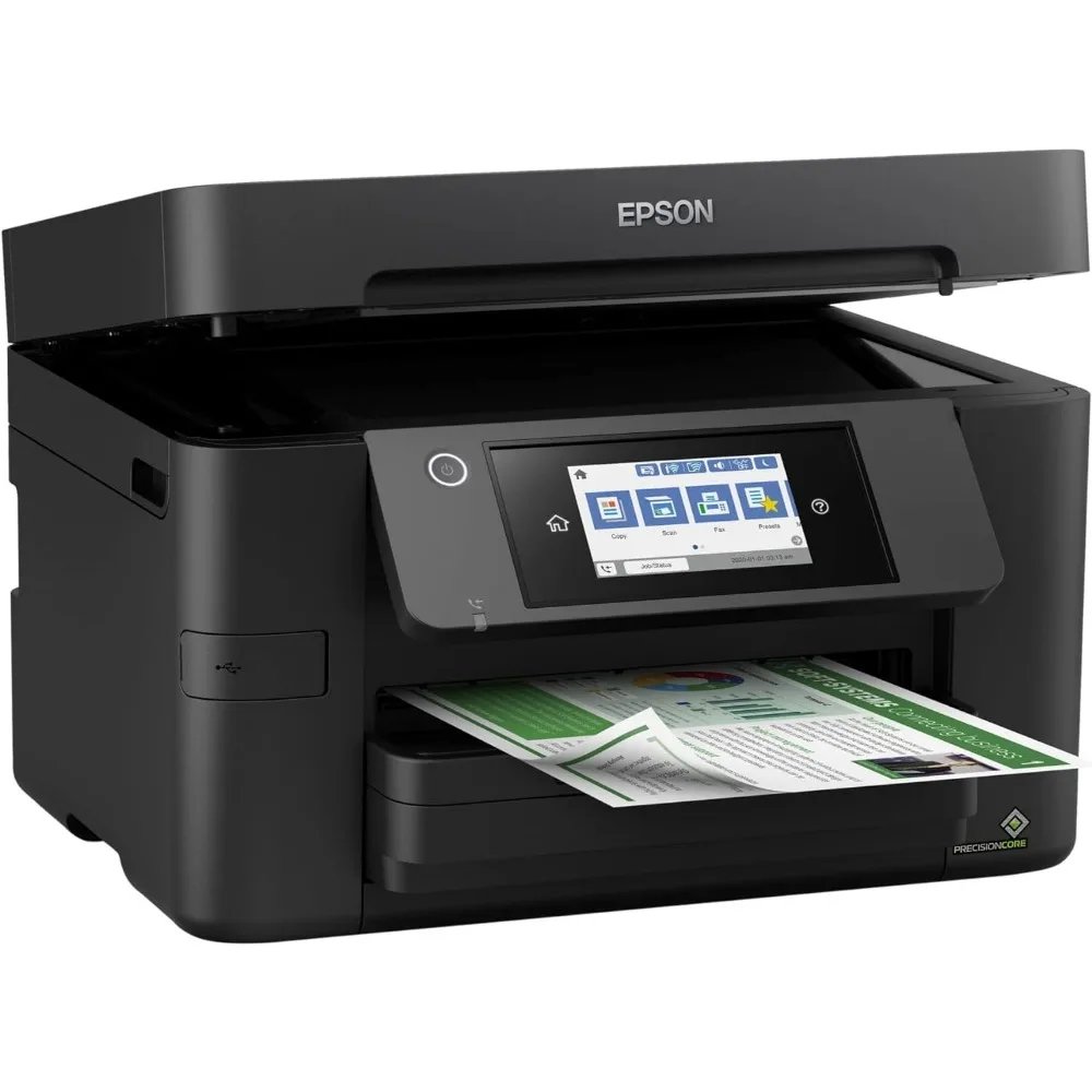 Workforce Pro Wireless Color Inkjet, All-in-One impressora, preto grande, WF-3820