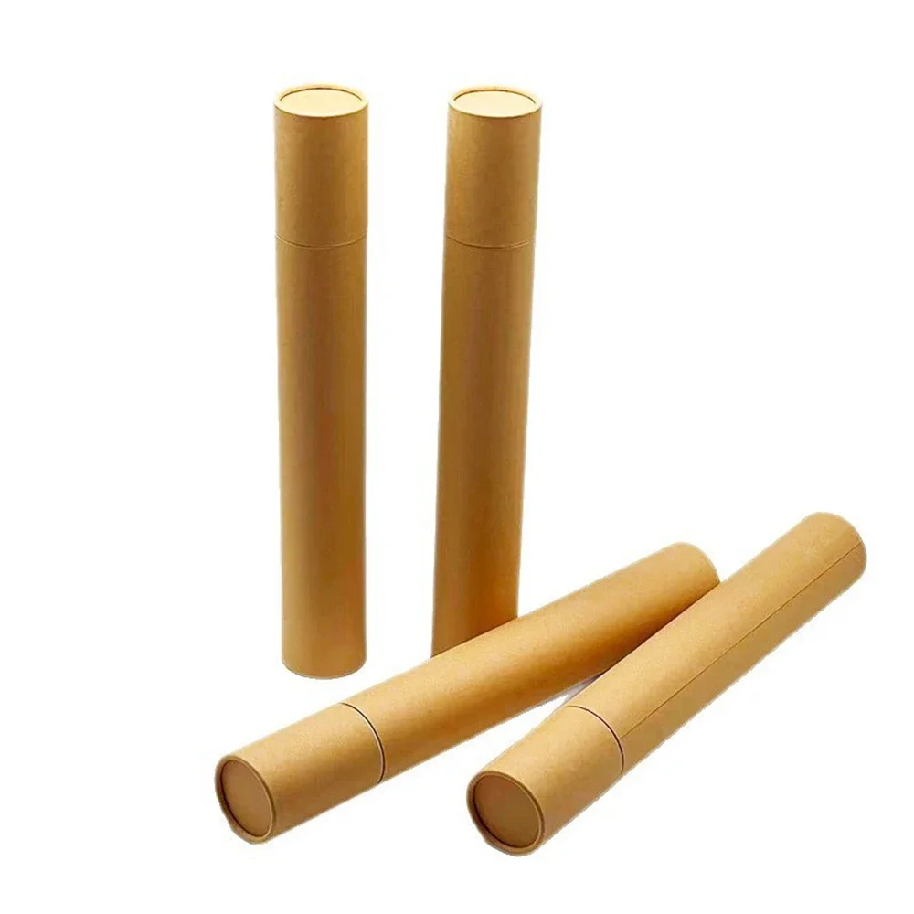 50pcs Kraft Paper Incense Tube Empty Long Joss Sticks Storage Box