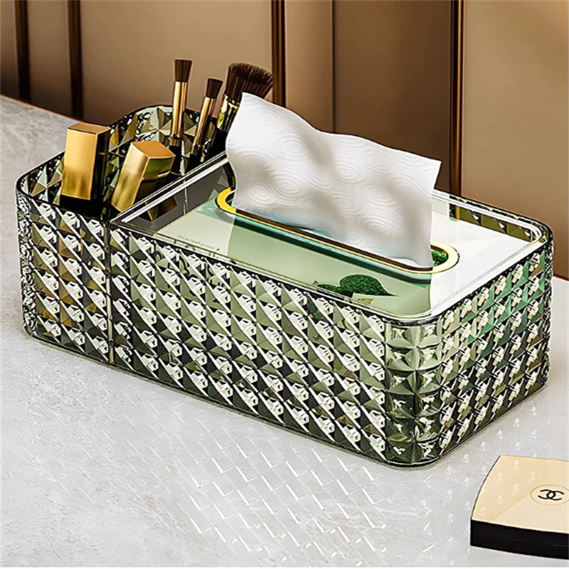 Creative tissue box, living room desktop remote control storage box, home high-end light luxury multifunctional box