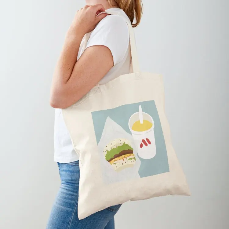 MOS Burger Breakfast Tote Bag reusable shopping bag Shopper handbag ecological bags tote bags men