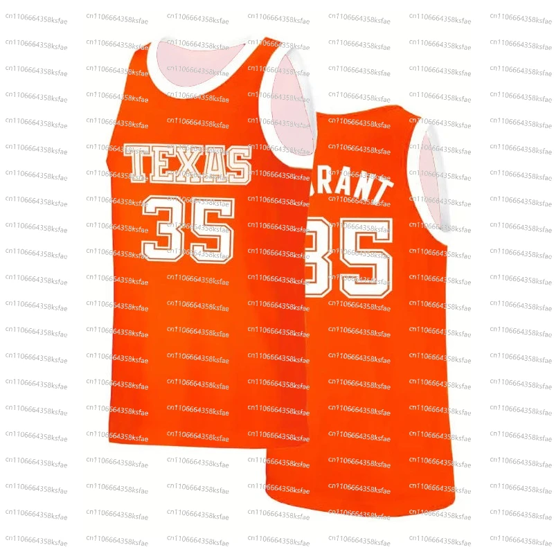 

Men's Sleeveless Vest #35 Texas Grant Orange Basketball Jersey Breathable Sleeveless Suitable For Summer Sports And Casual Wear
