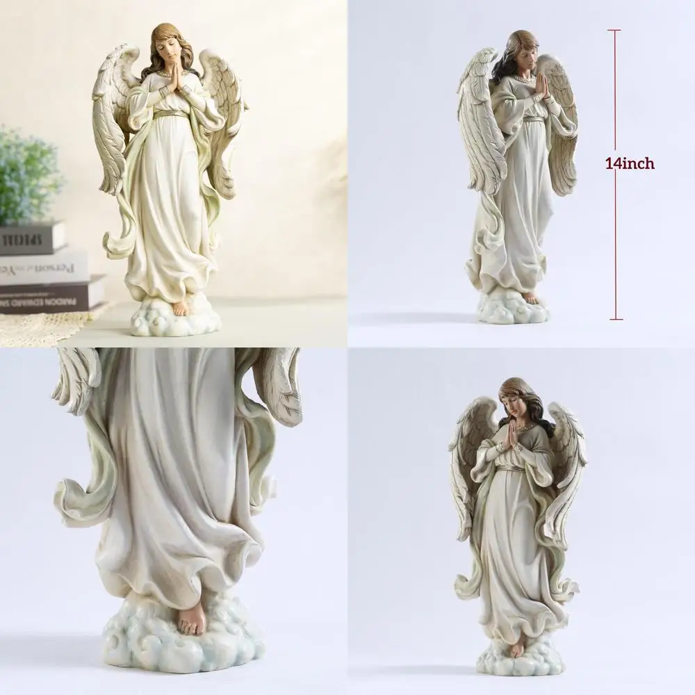 

14, домашняя статуя молитвенного ангела, декоративный целебный подарок для женщин, идеально подходит для Рождества, Дня Благодарения или новоселья