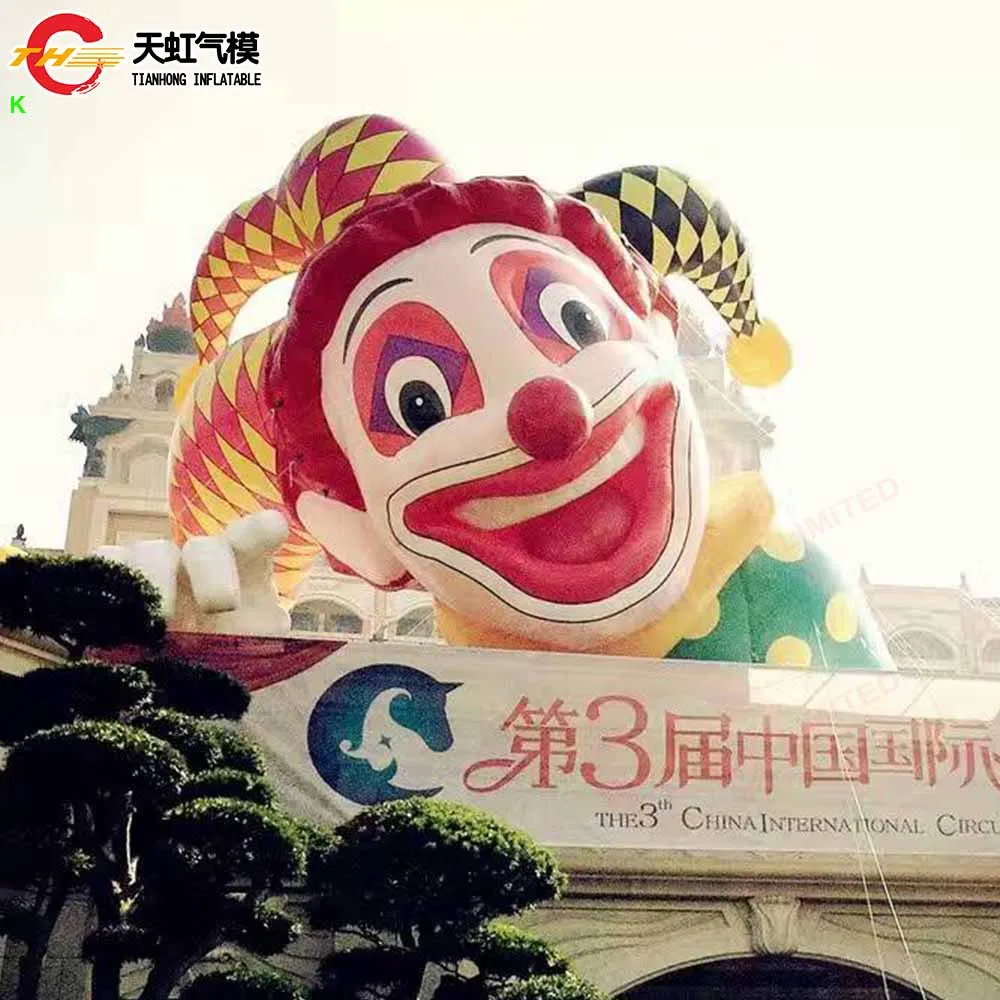 

Fast Ship Giant Inflatable Clown Head Cartoon Building Decoration Circus Show Blow Up Inflatable Backdrop Cartoon Model