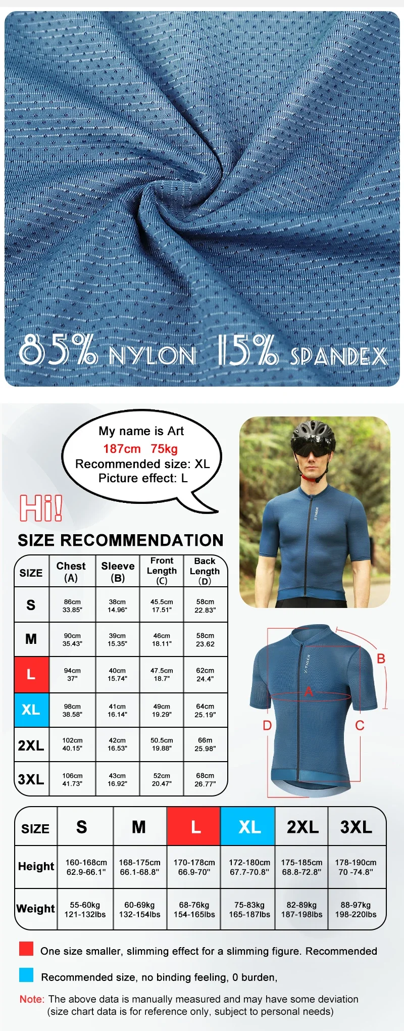 X-TIGER Sommer-Radtrikot, atmungsaktives, kurzes Sportshirt, schmal geschnittenes Profi-Radtrikot, Rennsport-Oberteil, Freizeitbekleidung, Radtrikot – Detail 4