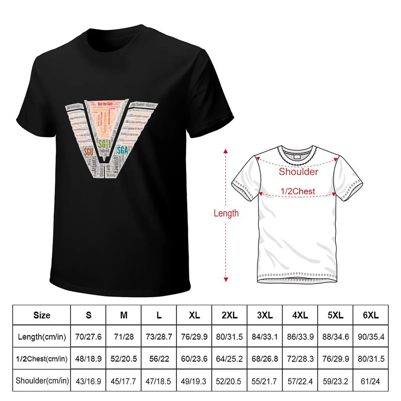 Dial the Gate: Stargate Chevron Word Art (solid background looks good on dark shirts) T-Shirt custom t shirt mens clothing