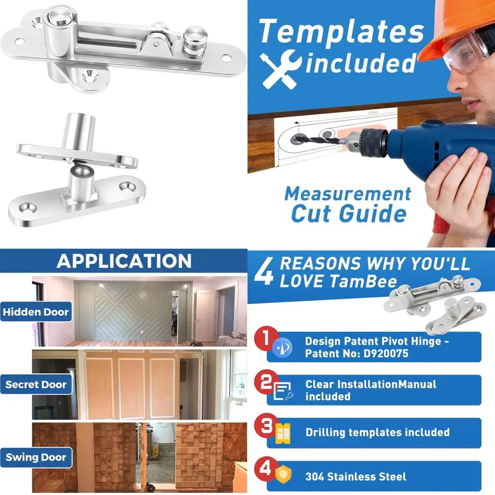 

Скрытая петля для дверей с замком, из нержавеющей стали 304, устойчивая к ржавчине, выдерживает нагрузку до 330 фунтов, для скрытых или деревянных дверей.