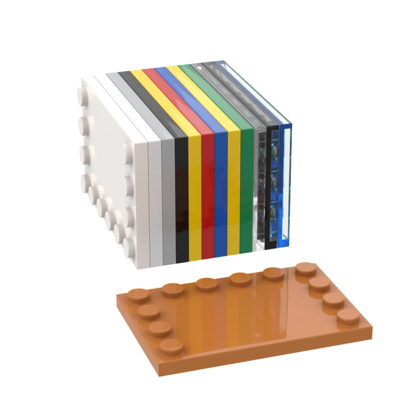 1 Pcs Buildings Blocks 6180 Tile, Modified 4 x 6 with Studs on Edges Brick Bulk Modular GBC Toy For High-Tech MOC Set