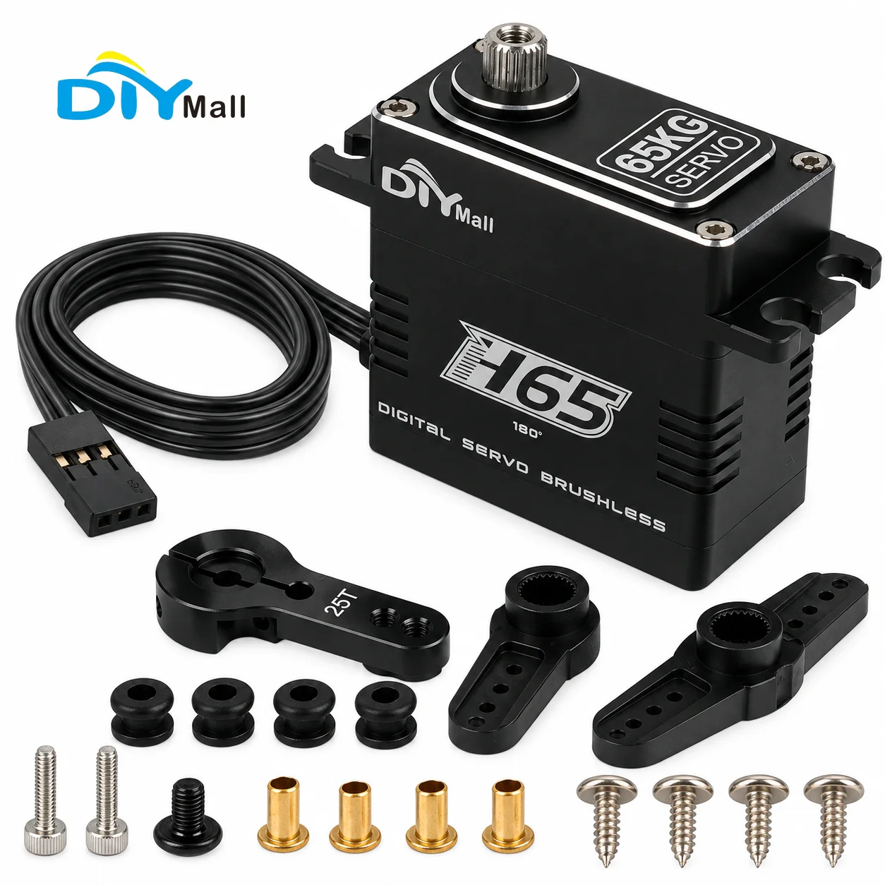 DIYmall H65 65Kg Brushless Digital Servo 8.4V High Torque Full Aluminum Case Steel Gears For 1/8 1/10 RC Car