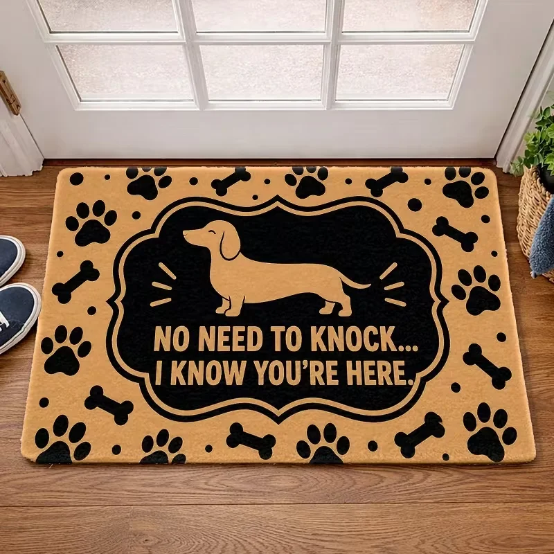 3D Effect Dachshund Swimming Welcome Doormat Clear Pool Water Floor Rug Indoor Outdoor Entrance Carpet for Living Room Decor