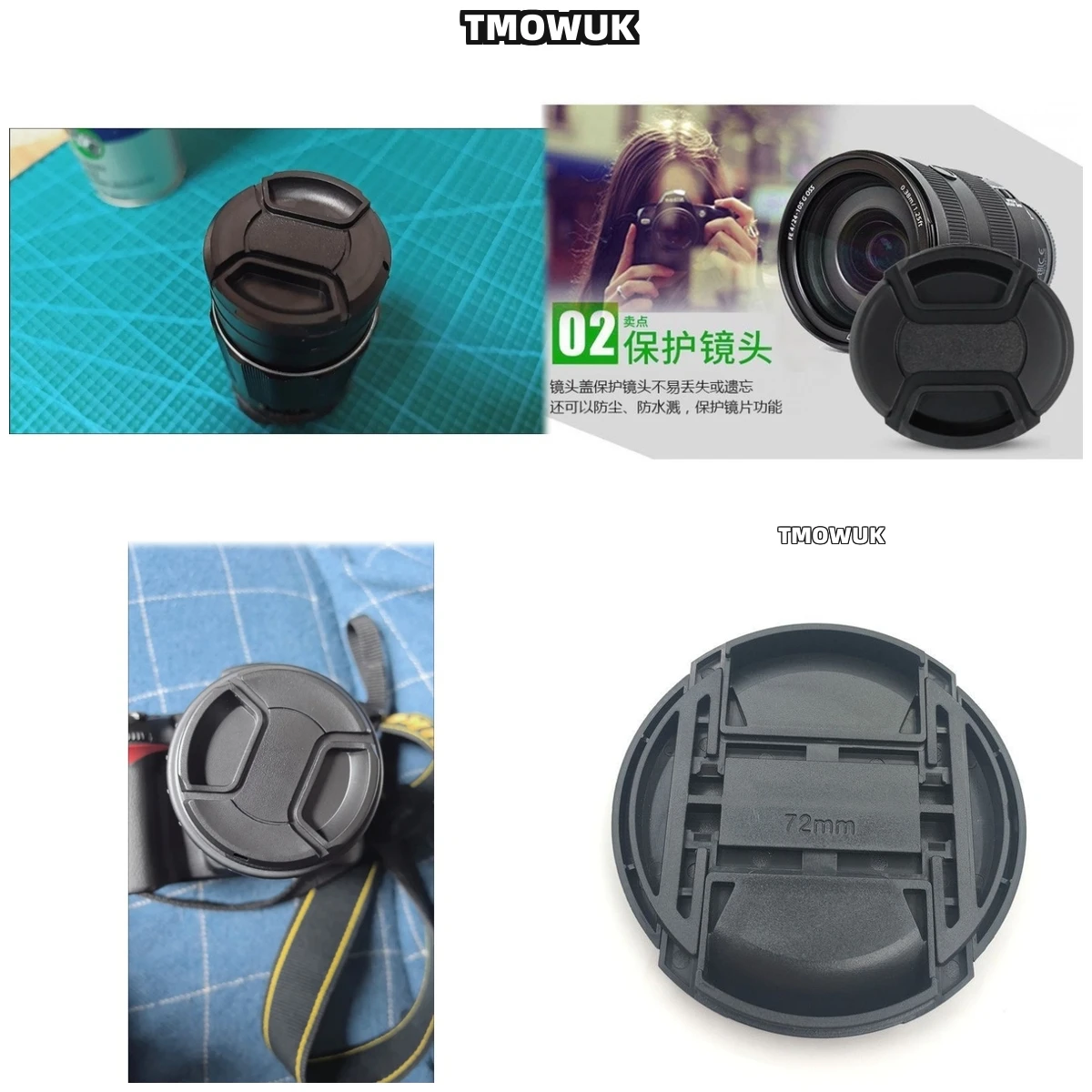 

For Canon EOS R5 Mark II 1V 80D 750D 100D M100 Rebel T6i 300D Camera Lens Cap Protective Cover Center Pinch Snap-on 49mm 52 55 5
