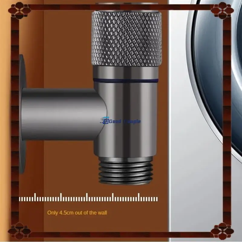 24-Hour Delivery Brass One In Three Out Three Way Control Washing Machine Chrome/Gray Faucet Three Way Triangle Valve G1/3Mini