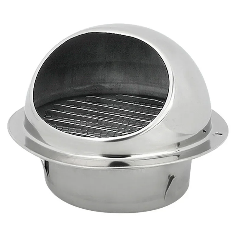 Stainless Steel Ventilation Exhaust Grille Round Brushed Bull Nosed External Extractor Wall Vent Outlet Vent Grille Cooling Vent